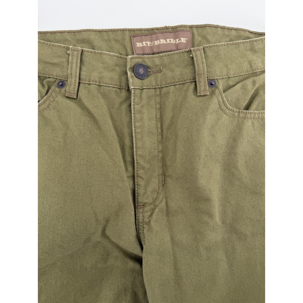 Bit & Bridle Womens Flannel Lined Canvas Pants Olive Green Plaid Size 10